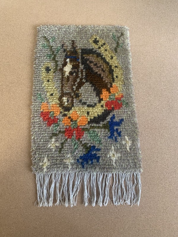 Vintage Scandinavian Swedish Wool Rya Weaving Rug Wall decor Carpet 1960s gallery
