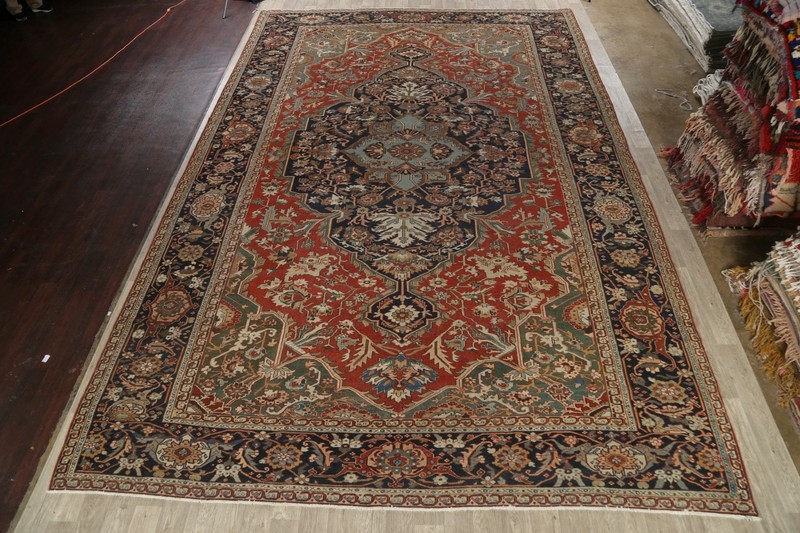 Vegetable Dye Antique Pre-1900 Traditional Area Rug Handmade Palace Size 12x19 gallery
