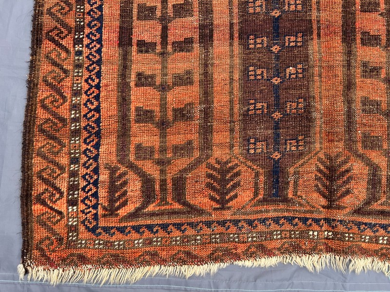 4'2x6'9 ft Turkoman All-Over Tree of Life Arch Handknotted Wool Vintage Rug gallery