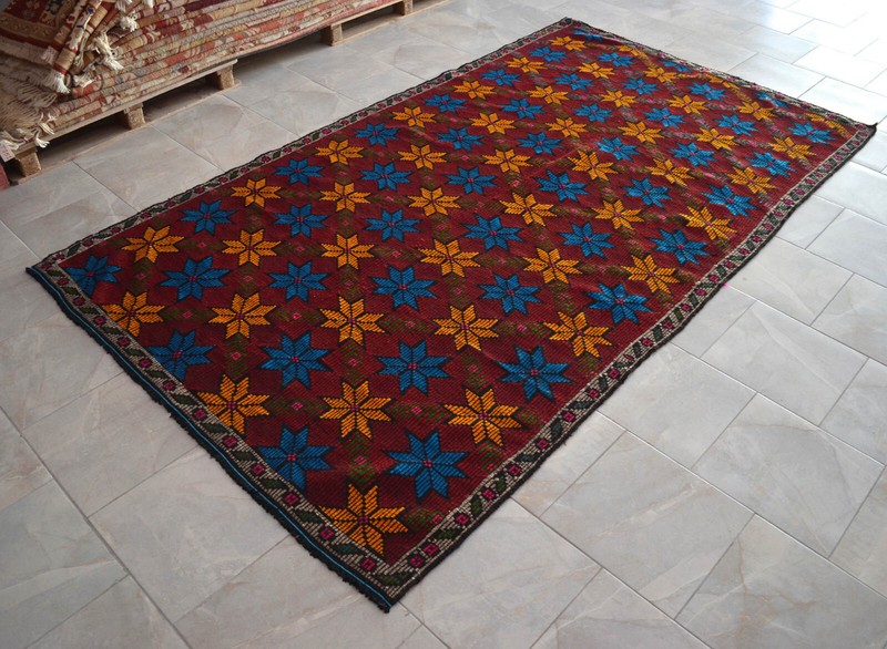6x11 Rug Hand Made Turkish Rug Vintage Goat hair Kilim Rug Actual: 6' x 10' 8" gallery