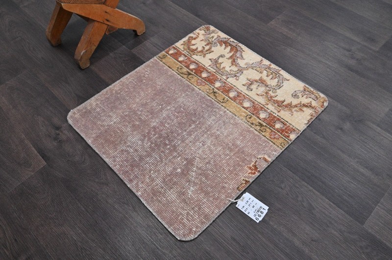 Oushak Turkish Doormat Rug 2x2 PURPLE Anatolian Handmade Vintage Small Kilim Rug gallery