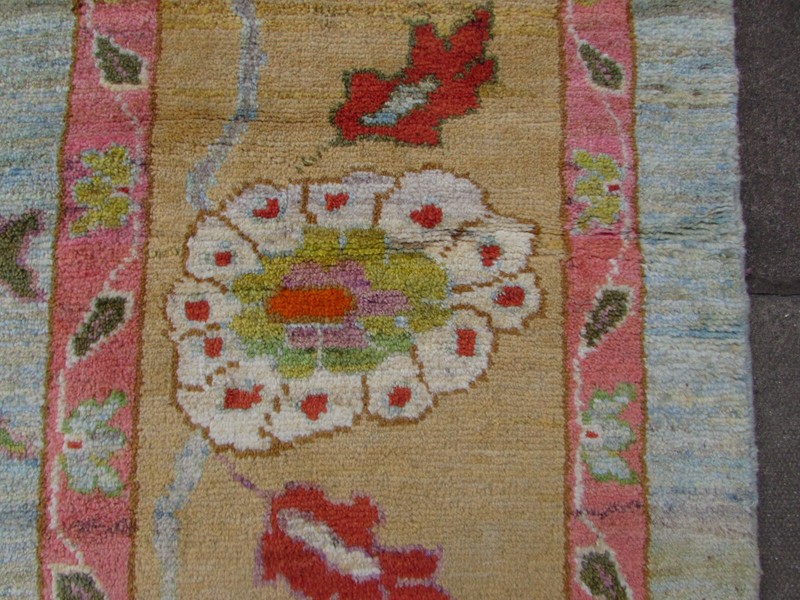 Vintage Traditional Hand Made Turkish Oushak Oriental Wool Blue Carpet 490x345cm gallery