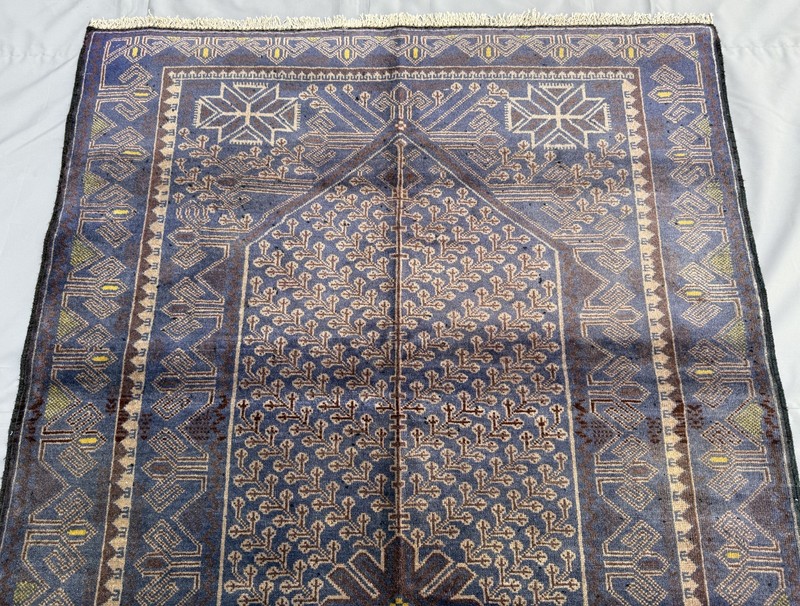 Antique Afghan Baluchi Area Rug 4x7 Blue Handmade Persian Style Oriental Carpet gallery