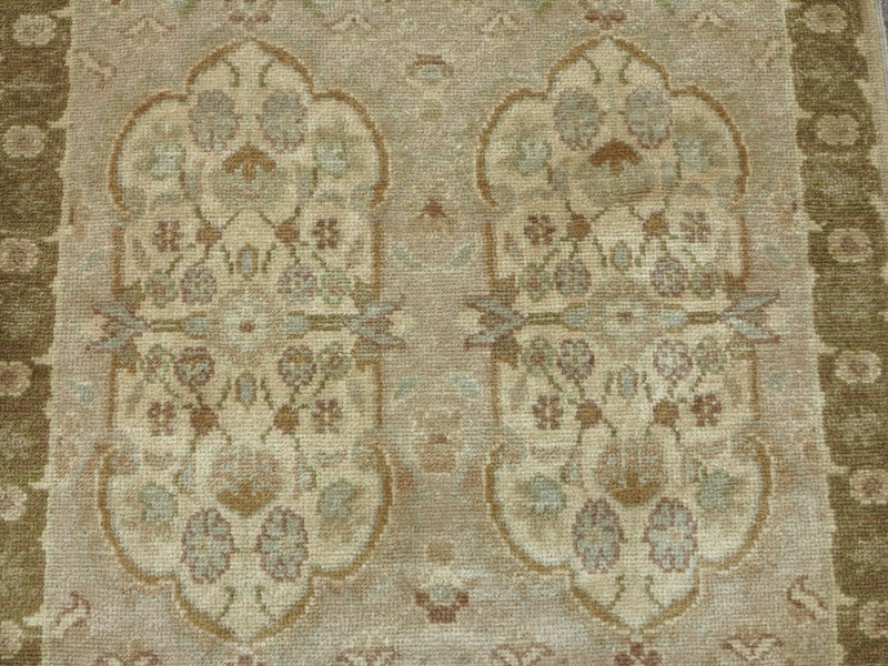 Turkish Oushak Handmade Carpet Runner Rugs, Wool Long Rug, Corridor Rug 34"X195" gallery
