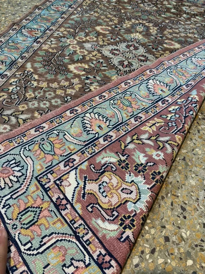 COLLECTORS ITEM Vintage Stunning Natural Silk Fine Quality Turkish Hereke Carpet gallery