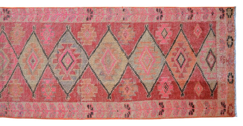 2x10 Runner Hand Made Turkish Rug Muted Color Hallway Rug Actual 1.10 x 10 ft gallery