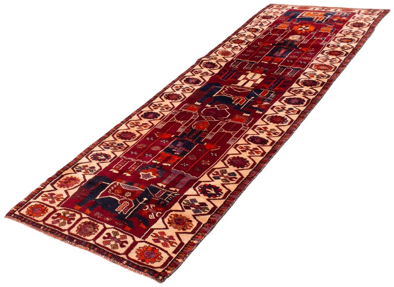 Vintage Dark Red Traditional 4'4" x 12'11" Hand-Knotted Oriental Wool Area Rug gallery
