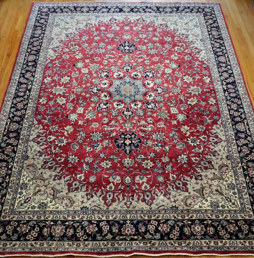Fine Tabrizz Design Hand Knotted Wool Floral Chinese Oriental Rug 8'5"x11'9"