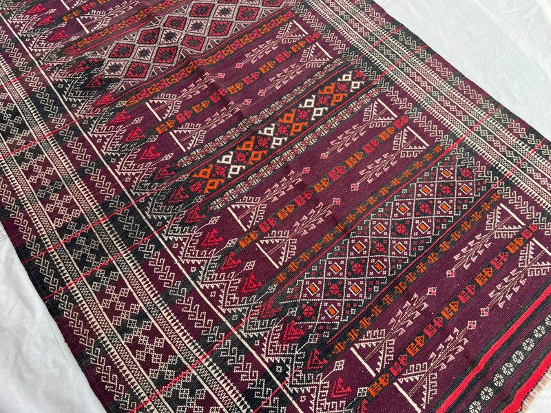 COLLECTORS ITEM 11.5X 4 ft Antique Maldari Belouch Nomad Full Embroidery Sistan gallery