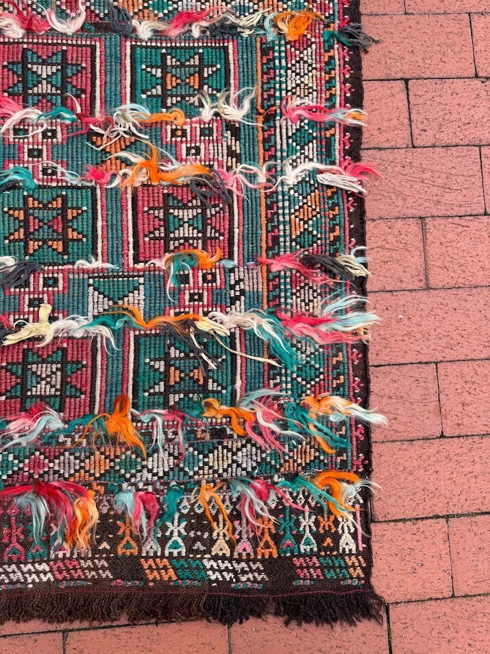 2'4 x 6'5 Tulu Turkish Cicim Handwoven Flatweave Rug All Wool gallery