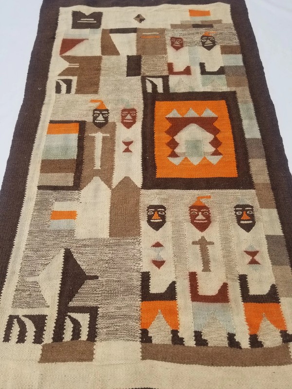 Vintage Traditional Handmade South American Wool Kilim Rug 5.0x2.9ft gallery