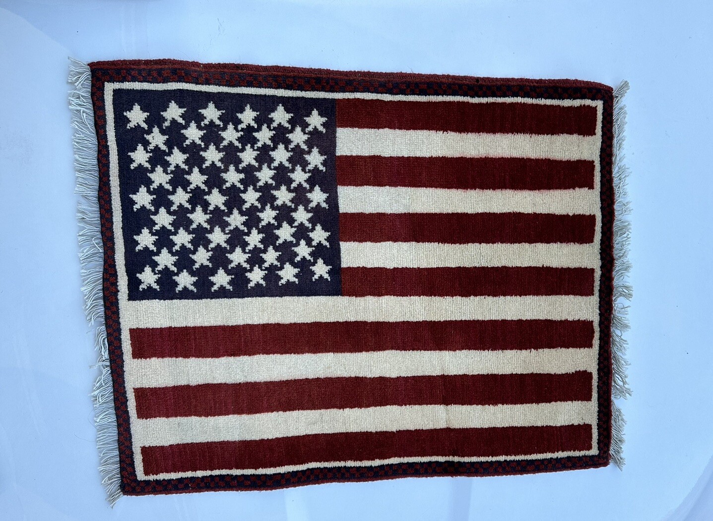 Vintage Hand Made American Flag Rug gallery