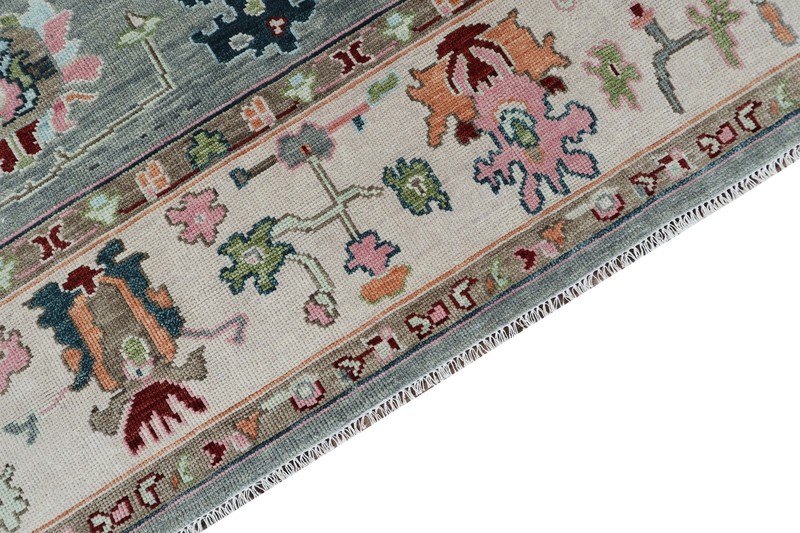 9x12 ft Gray/ Ivory Hand made Oushak Living Area Rugs, Oriental Floor Carpet gallery