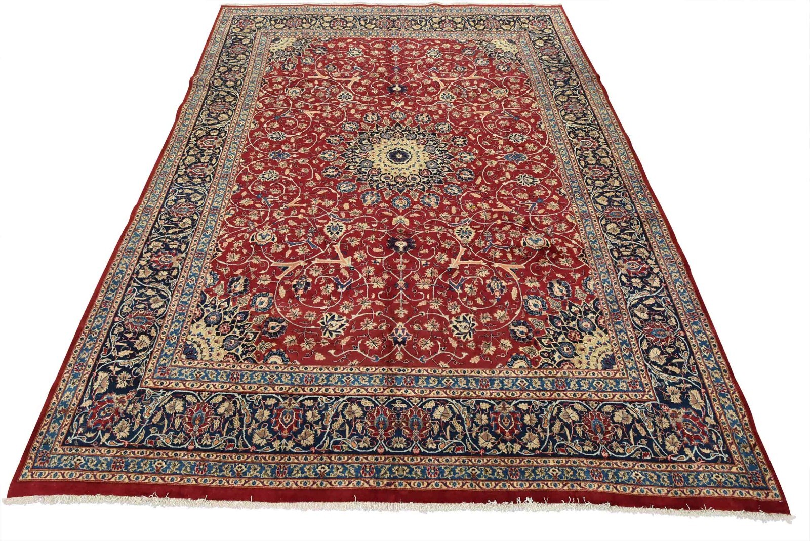 Vintage Oriental 10′ x 12’11” Red Wool Traditional Hand-Knotted Oriental Rug gallery