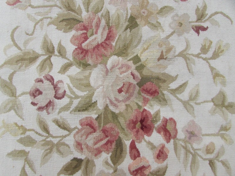 Vintage Hand Made French Design Wool Red Beige Original Aubusson 376X273cm gallery