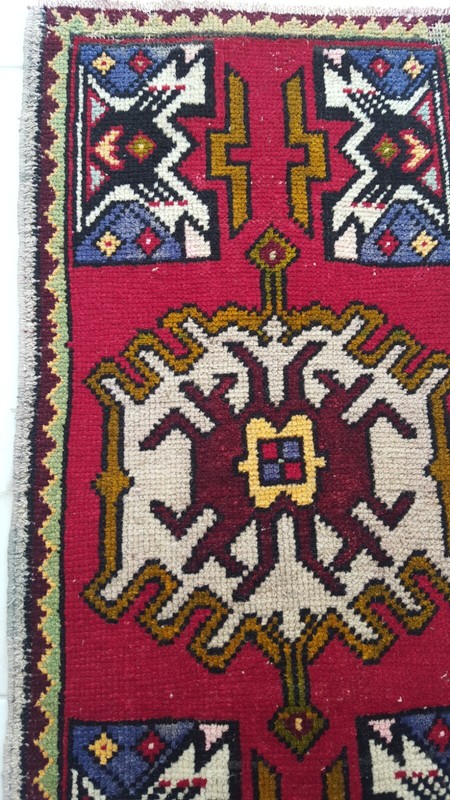 Antique Red Rug Bohemian Turkish Rug Designer Wool Rug Handmade Doormat Rug gallery