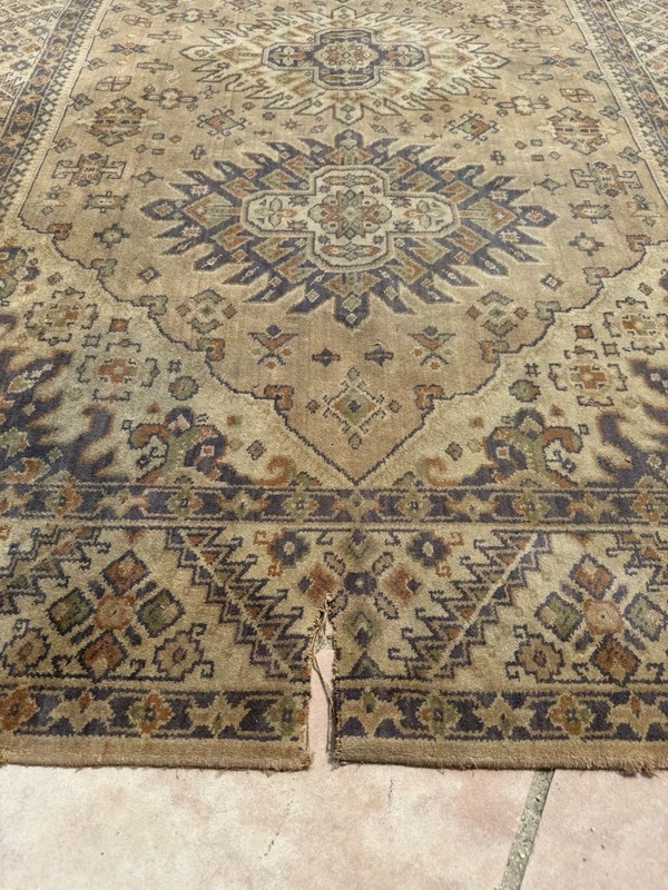 RARE ANTIQUE THIN FINE SILK ORIENTAL RUG 17th 18th CENTURY 81” X 51” 7x4 OVERALL gallery