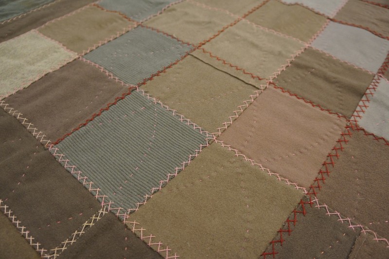 6X6 Antique American Quilts Wool Area Rug 1920 gallery