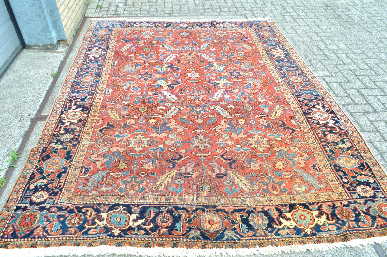 RARE WONDERFUL ALLOVER BLOSSOM ANTIQUE SERAPI HERIZ RARE SIZED RUG circa 1900's gallery