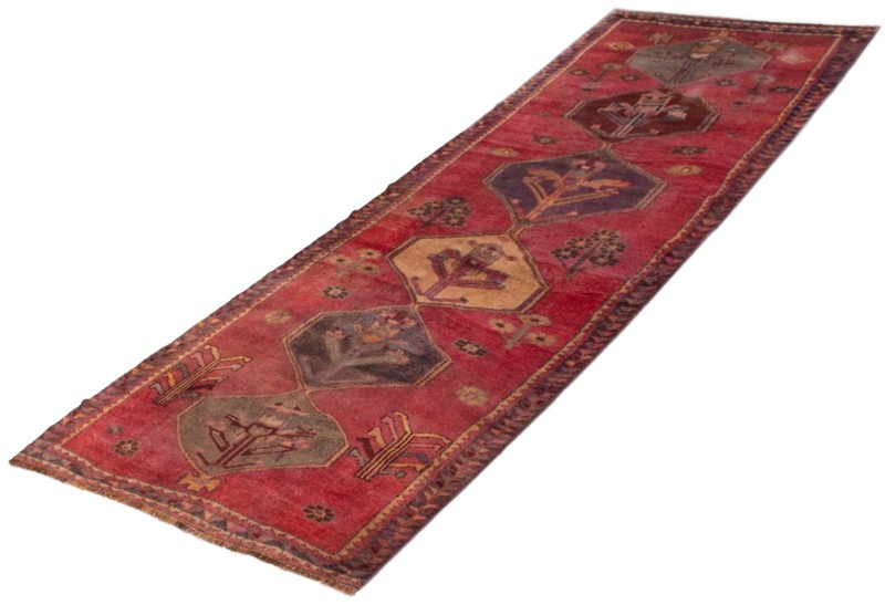 4'2" x 11'10" Vintage Hand-knotted Runner Rug Traditional Oriental Wool Carpet gallery