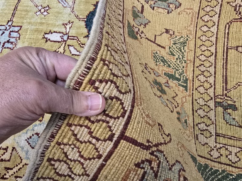 12ft By 17ft Hand Knotted Fine Afghan Rug , Yellow Background 100% Pure Wool gallery