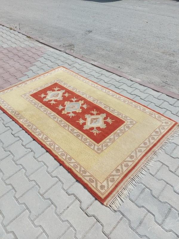 Handmade Rug, Vintage Handmade Rug Handmade Wool Rug Natural Antiq Vintage Rug gallery