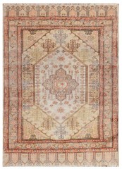 Rare Antique Silk Rug Fine Hereke Rug One of a Kind Kaysari 2×3 Ivory C.1890