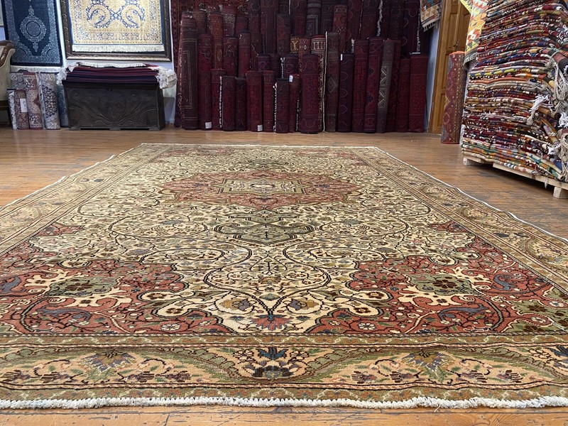 Vintage 1960-1970's Turkish Bunyan Rug 6’5”x10’ Handmade Area Rug gallery