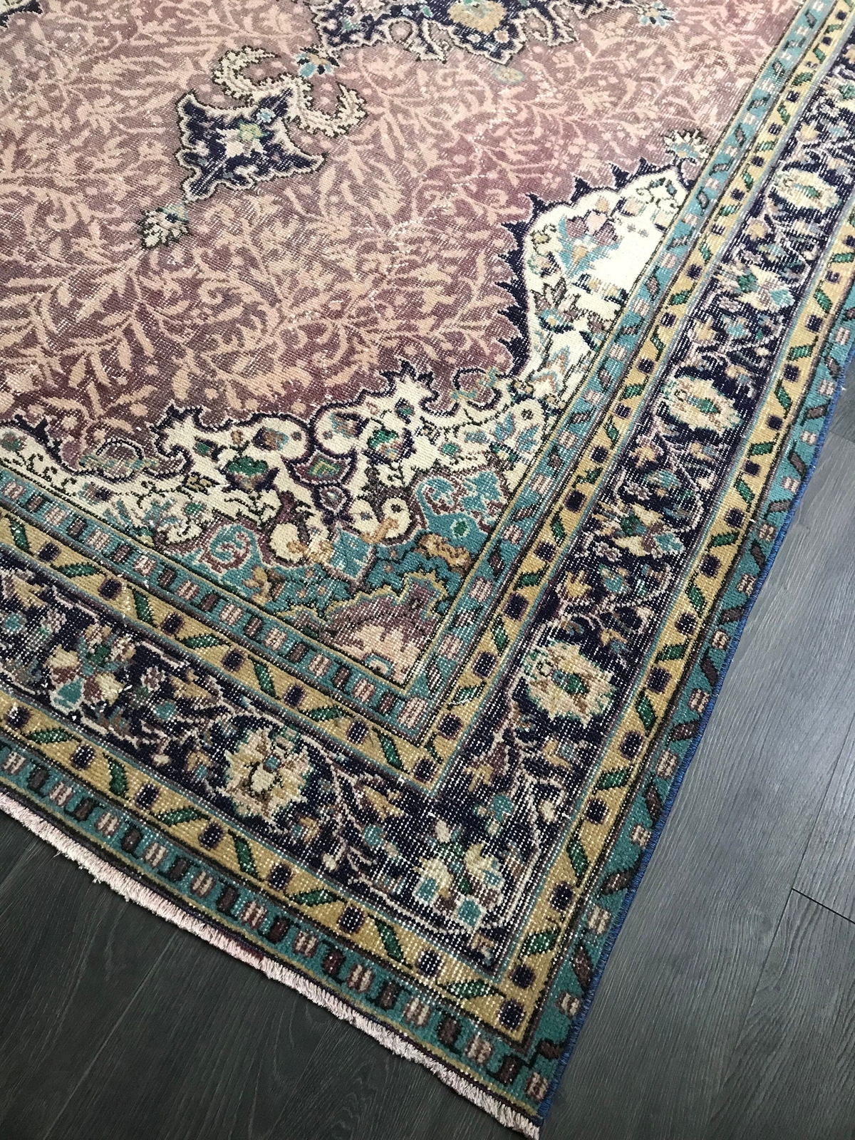 5.8x9 Large Vintage Turkish Anatolian Wool Rug gallery
