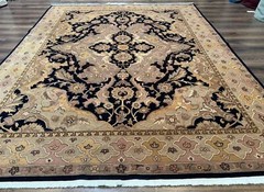 Handmade Wool Rug 8×10, Black & Dark Beige, Nourison, Traditional Rug