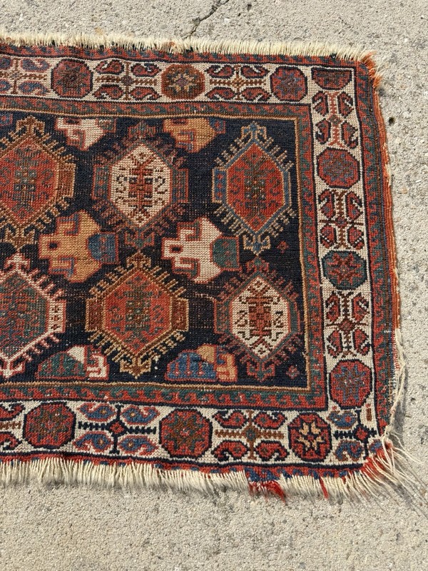 Antique Tribal Bag Face Oriental Rug gallery