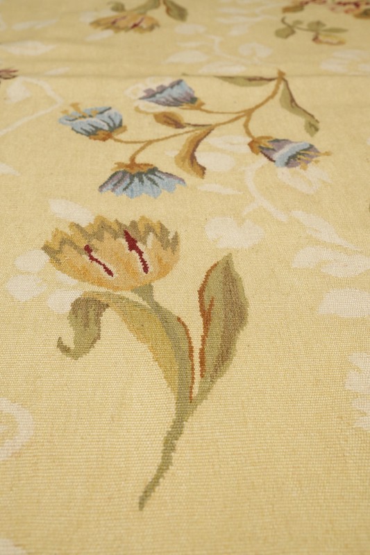 8x10 Flat Woven French Aubusson Rug Quality Original ALL OVER Floral Design gallery
