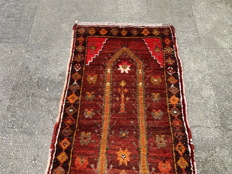 1'10'' x 3'11'' Vintage Natural Rug Village Rug Handmade Carpet.SKU:Y695 gallery