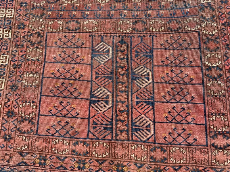 4'5 X 6'5 Ft COLLECTORS' ITEM Antique Hatchulo Purda Ersari Turkoman Carpet gallery