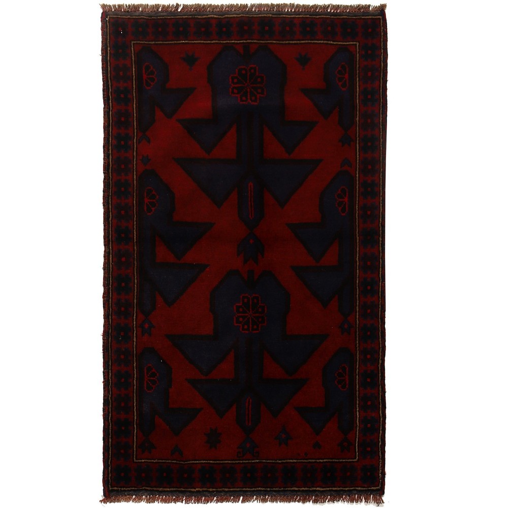 Traditional Balochi Rug Handmade Area Carpet 5x3.1 ft
