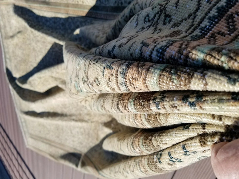 Beautiful Antique 1940-1950's Wool Pile Muted Dye Legendary Bunyan Rug 6’5”x 9’5 gallery