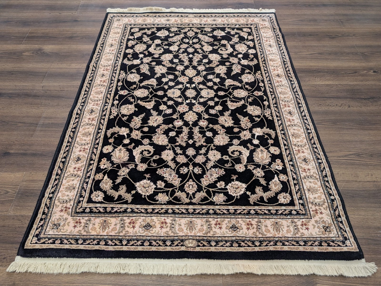 4x6 Karastan Per'sian Renaissance Rug, Black, Wool & Silk, Floral Allover gallery