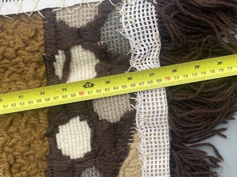 Vintage Scandinavian Swedish Wool Rya Weaving Rug Wall decor 78x48cm gallery