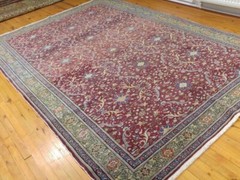 Vegy Dyes Antique 1940s Wool Pile Legendary Hereke Rug 7x10ft