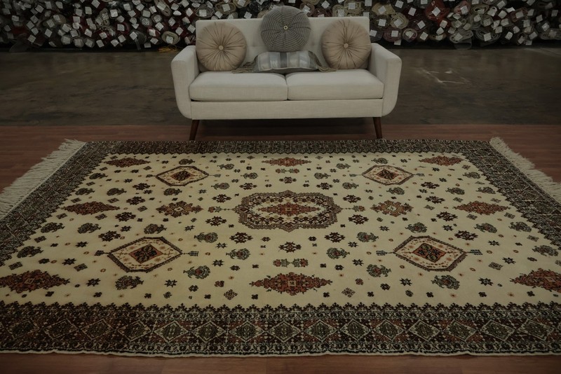Traditional Moroccan Area Rug 7x10 Hand-knotted Wool with Ornate Floral Design gallery