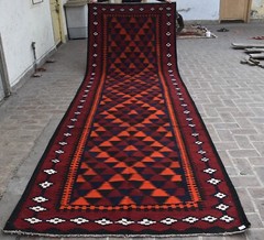Handwoven Afghan Maimana Area Kilim Rug 5×15 ft Red Wide Hallway Corridor Runner