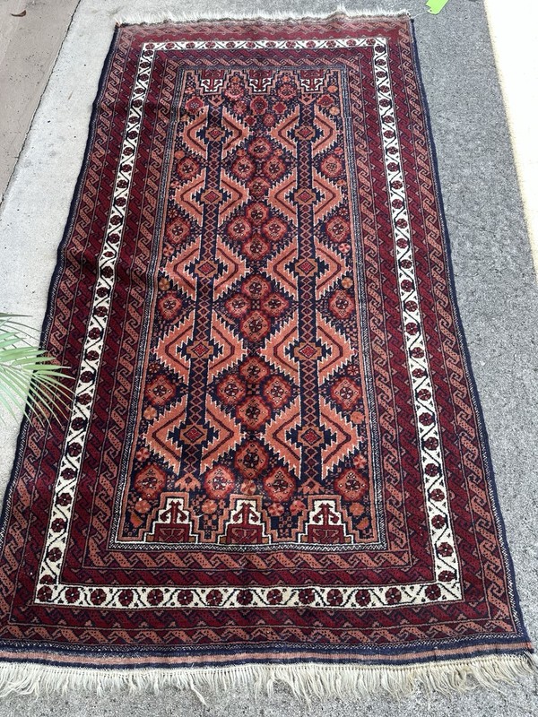 Vintage Baloouchi Tribal Handmade Oriental Rug 74”x42” gallery