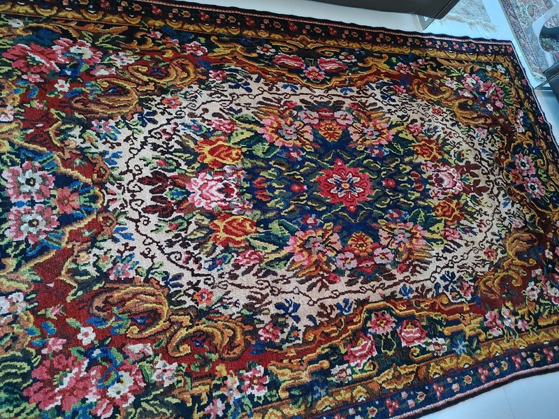 EXCEPTIONAL LARGE ORIGINAL MIDDLE EASTERN RUG GOLFARANG DESIGN 138 X 82" gallery