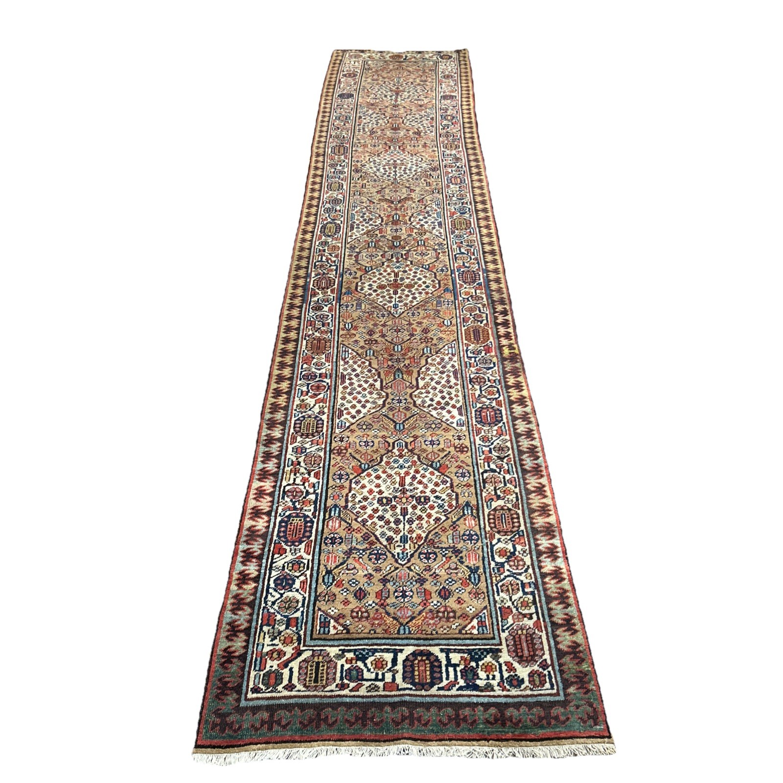 2x13 ft Antique Oriental Runner Rug handknotted Vintage CAUCASIAN Bijar design gallery