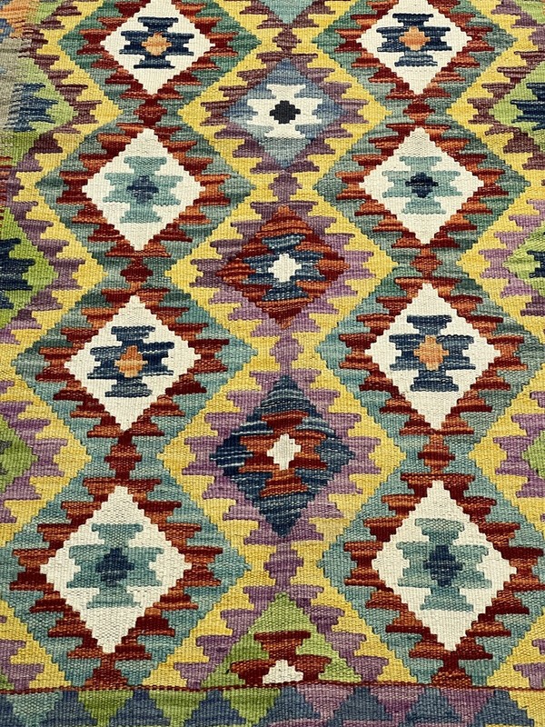 Vintage Kilim Traditional Hand Made Oriental Wool Kilim 5ftx3.2ft 193cmx102cm gallery