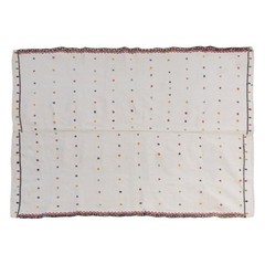1960s Vintage Turkish Kilim Rug 138×185 cm – Handwoven Wool, Muted Stripes, Boho