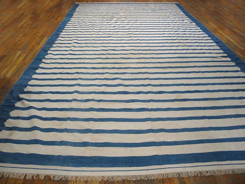 11X22 Vintage Indian Dhurries Beige Wool Area Rug 1930 gallery