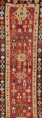 Vegetable Dye Kilim Flat-weave 19 ft Long Runner Rug Wool Reversible Carpet 4×19