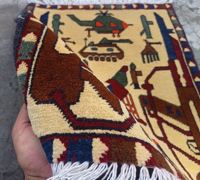 25 Beautifully Handmade Afghan war Rug Rare Design Great Quality 75X 60 Cm gallery