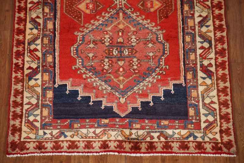 Vintage Wool Rust Tribal Geometric Traditional Handmade 11 ft Runner Rug 4x11 gallery